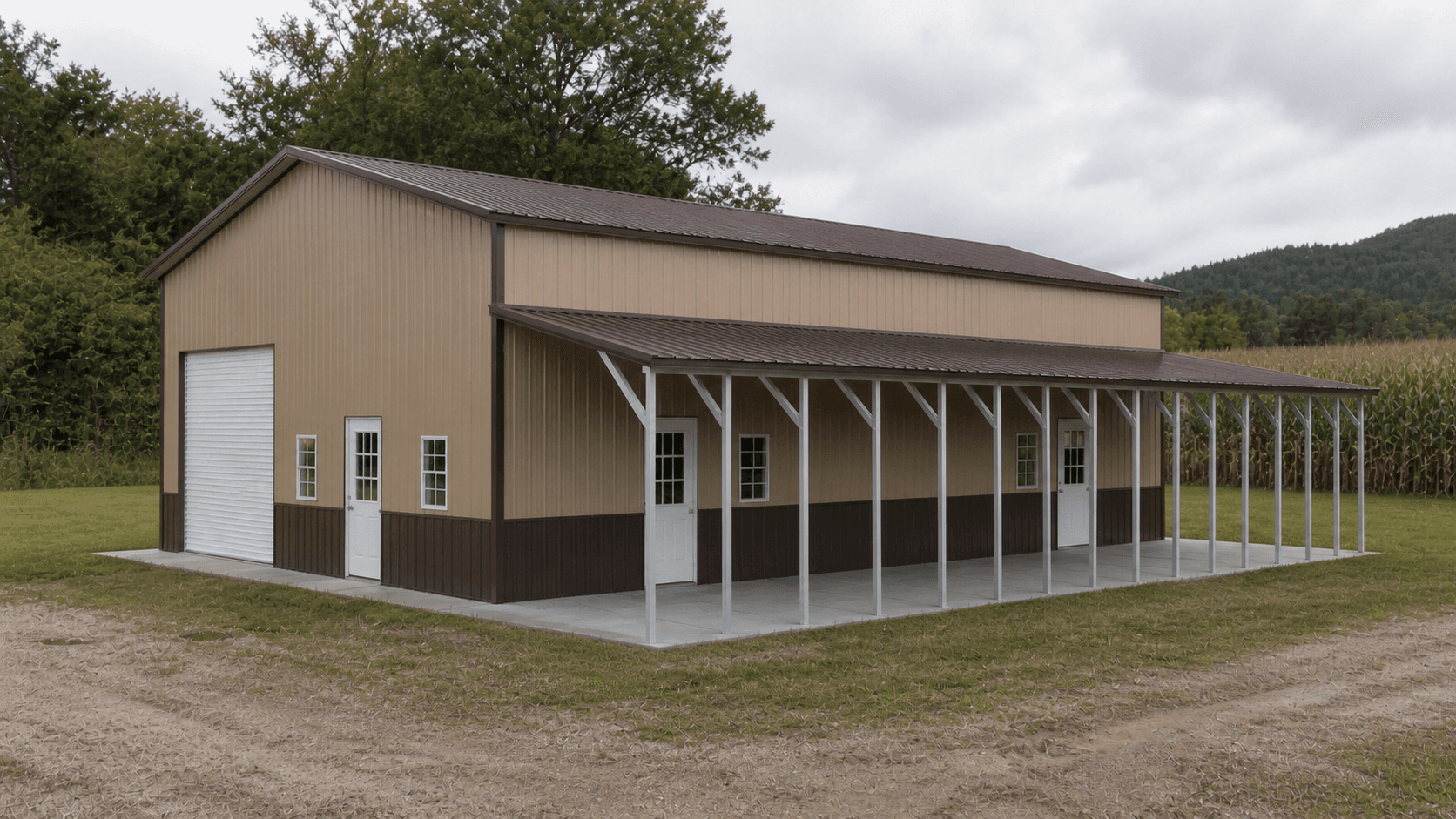 Completed metal building with concrete slab by NK Construction